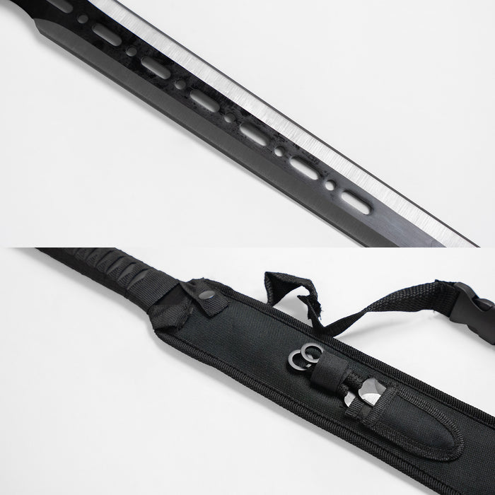 Fire and Steel - Beginner's Ninjato with Throwing Knife Set (Battle Ready)