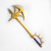 The Divine Axe Rhitta wielded by Escanor from the anime and manga series Seven Deadly Sins. It is a golden axe with an angel motif on the head, and a purple handle. It is made of cast iron.