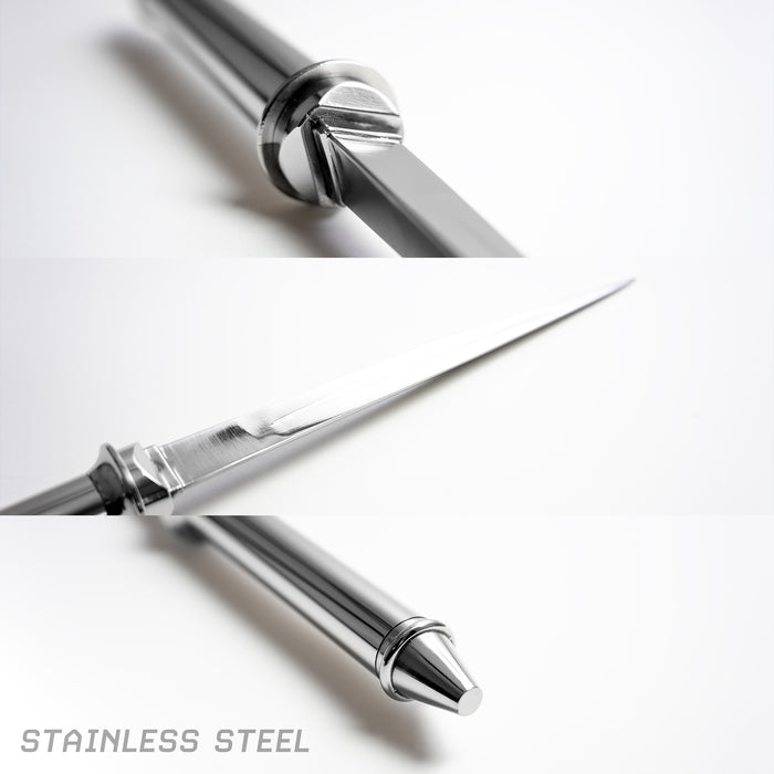 Detail shots of the Angel Blade, including the pommel and blade.