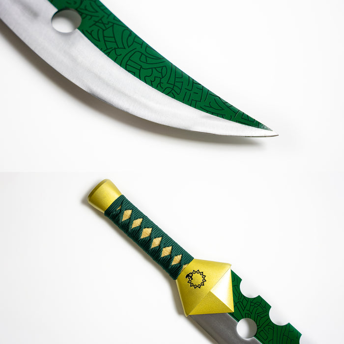 Closeup of the blade and handle of of Meliodas' Lostvayne from the Seven Deadly Sins