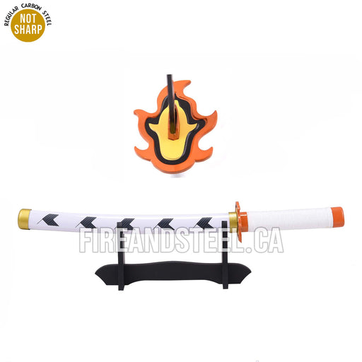 Mini Katana Bois Kyojuro Rengoku 45 Cm – Réplique Épée Demon Slayer Avec Présentoir Inclus
