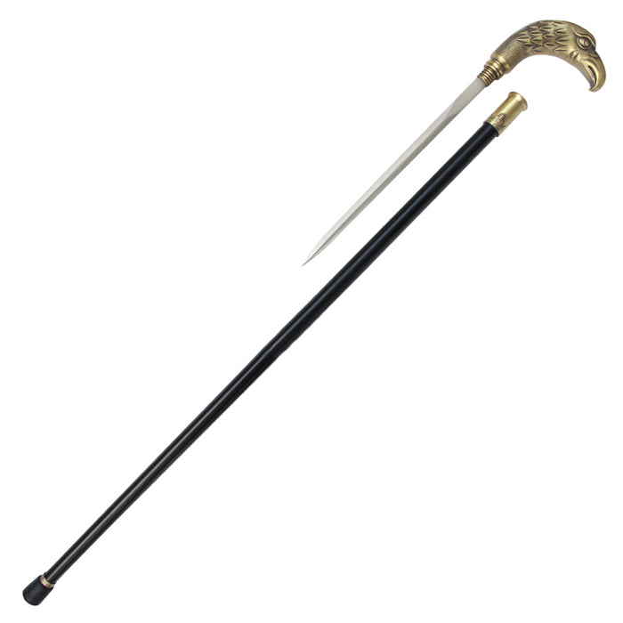 White Eagle Head with Rhinestone Walking Stick with 26cm Hidden Sword Self  Defense Fashion Cane Sword